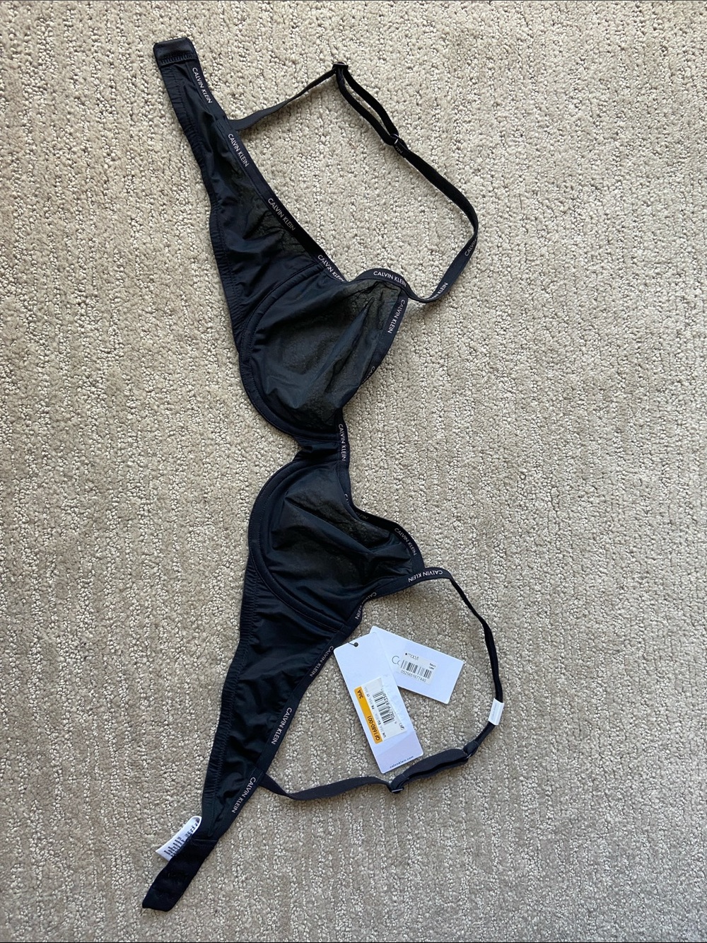 Calvin Klein Black Mesh Underwire Bra